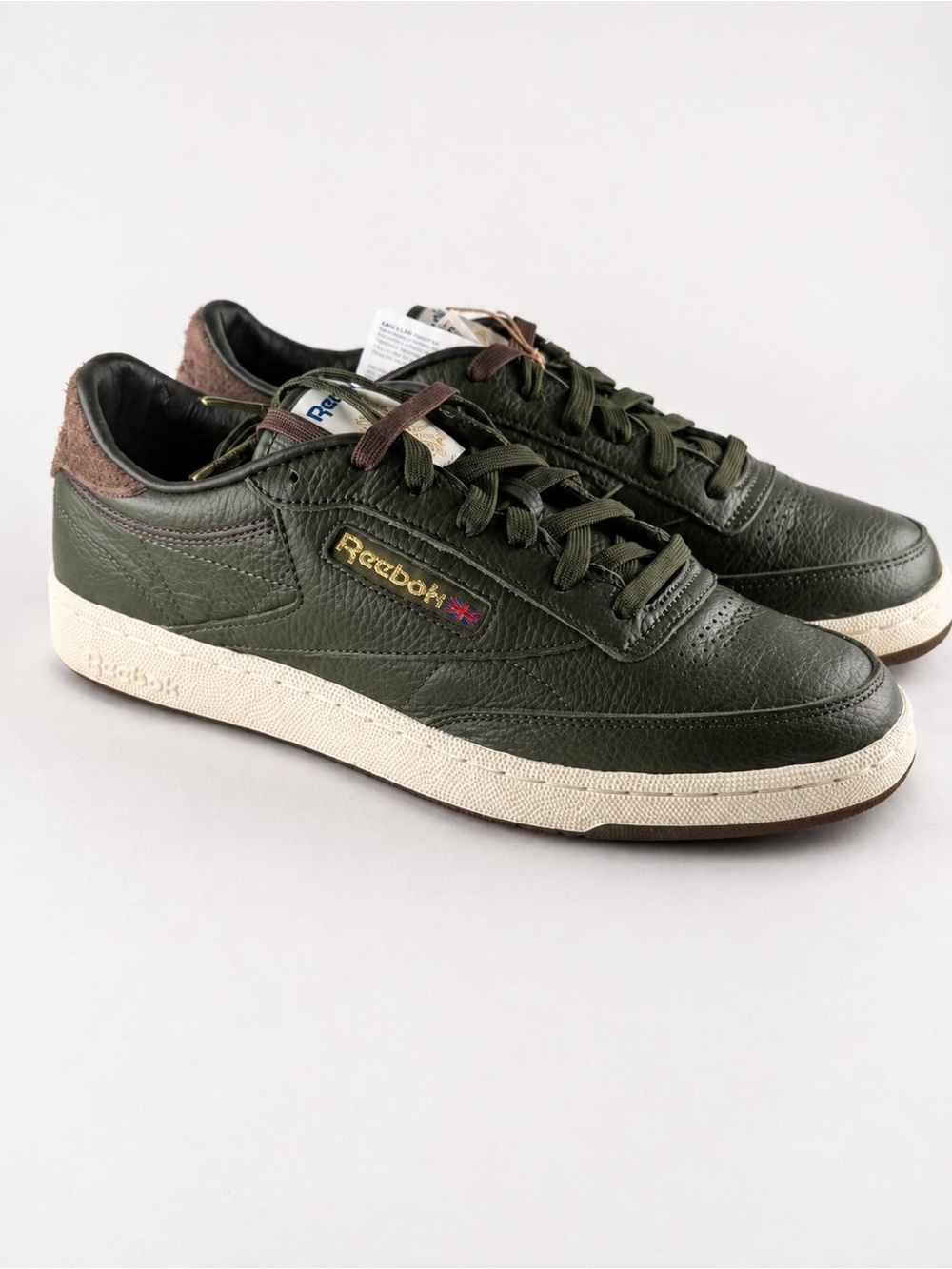 Size 10M/11.5W- Reebok x Bodega Club C Sneakers in Olive Green and Cream